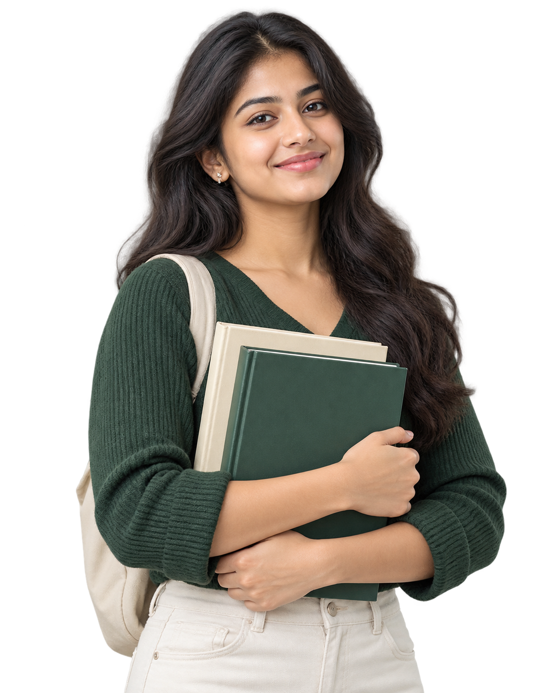 College student holding books